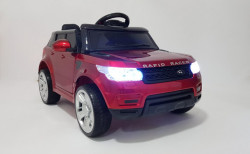 Land Rover Mini - Auto na akumulator sa kožnim sedištem i mekim gumama - Crveni
