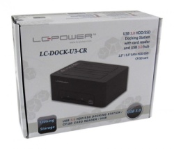 LC Power HDD D. Station dual bay lc-dock-u3-cr 2xssd/hdd1xusb3.0 hub-3