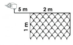LED mreža 2,0 x 2,0 m 192 kom toplo bela, crni kabal ( KDL 136 ) - Img 2