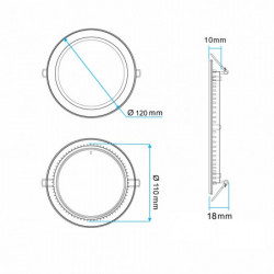 LED ugradna panel lampa 6W toplo bela ( M6UO/WW ) - Img 2