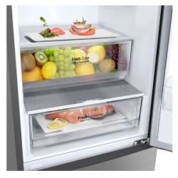 LG kombinovani frižider - zamrzivač dole, total no frost, C, 384L (277+107), door cooling+™, LinearCooling™,  Fresh converter, srebrna, 203-6