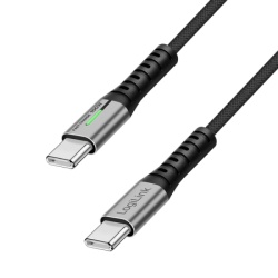 Logilink USB 2.0 Type C/M - C/M, E mark, 100W, LED, crni, 1m ( 6580 )