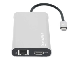 Manhattan 130660 12in1 USB-C - 3xHDMI/4xUSB/LAN/CR/PD 100W Docking station -5