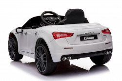 Maserati Ghibli - Licencirani Auto na akumulator sa kožnim sedištem i mekim gumama - Beli - Img 2