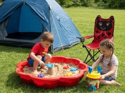 Mega set za igru u pesku – Flower peščanik, Superman kofica i dečija stolica Bubamara