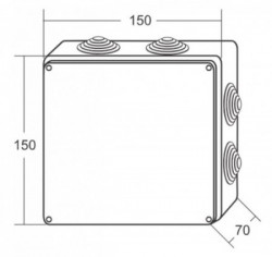 Mitea ME-K150x150x70mm razvodna kutija sa gumenom zaptivkom (10 uvodnica) IP65 - Img 2