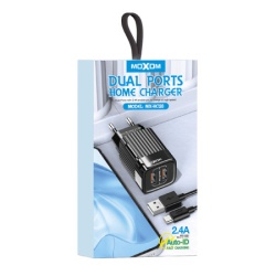 Moxom mx-hc128 2.4a 2xusb type c crni Kucni punjac  ( P1104 )-2
