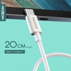 Moxom Usb data kabal mx-cb128 type c na type c pd 60w 20cm beli ( U2134 )-3