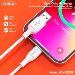 Moxom Usb data kabal mx-cb296 3a lightning beli ( U2121 )-4
