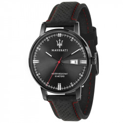 Muški maserati classe datum crni elegantni ručni sat sa crnim kožnim kaišem ( r8851130001 ) - Img 1