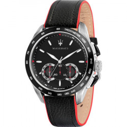 Muški maserati traguardo crni srebrni hronograf sportski ručni sat sa crno crvenim kožnim kaišem ( r8871612028 ) - Img 6