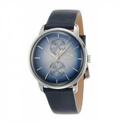 Muški polo santa barbara noble plavi srebrni elegantni ručni sat sa plavim kožnim kaišem ( sb.1.10107.2 ) - Img 1