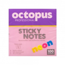 Octopus Samolepljivi blokčići 75x75 neon pink UNL-2043 100lista ( K458 )