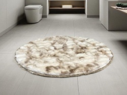 Okrugla Prostirka za kupatilo fi 100cm Bež/Braon boja ( VLK000198-bezbraonboja )