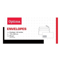 Optima koverte 11x23 levi prozor 500 kom. ( 230302 )