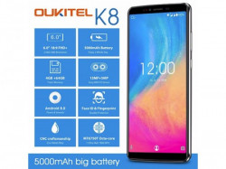Oukitel Smart phone 4G/MTK6750T/Octa-core1.5 GHz/ 6"FHD+/64GB ROM/4GB RAM/Dual 13M+2M/8M/5000mAh/Android 8.0 ( K8 gray ) - Img 2