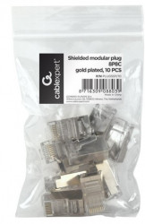 PLUG5SP/10 Gembird shielded modular 30u gold plated LAN konektor CAT5 FTP SFTP RJ45 (pak.10kom)