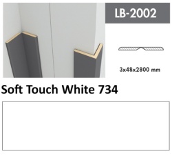 Profil Zidni MDF LB-2002 Soft Touch White (734) 2800x48x3mm ( 026-064 )