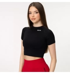 Ring Active Crop Top Jet Black