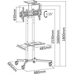 S BOX FS 401  Podni pokretni nosač Tilt, Podni, 50 kg, Do 55"-2