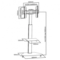 S BOX FS 500  Pokretni podni nosač Zglobni, Podni, 40 kg, Do 70"-2