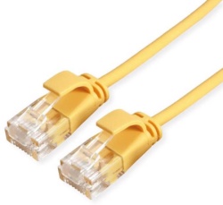 Secomp Roline UTP Data Center PatchCord, SLIM, Cat6A/Cl.EA, LSOH, yellow, 0.15m ( 5405 )-1