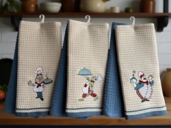 Set 6 kuhinjskih krpa Wafle Blue ( VLK000109- Blue )-1