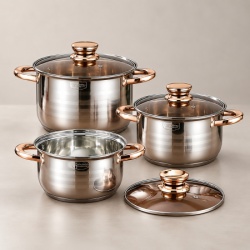 Silver Gold Handle 6-delni set posuđa od inoxa ( KLK2681 )