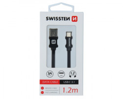 Swissten data kabl tekstil USB na tip C 1.2m crni - Img 2