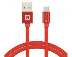 Swissten data kabl tekstil USB na tip C 1.2m crveni - Img 1
