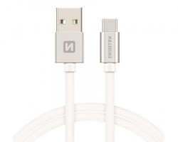 Swissten data kabl tekstil USB na tip C 2m srebrni - Img 1