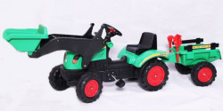 Traktor 05 na pedale sa prikolicom i kašikom - Zeleni ( BJ 3005 ) - Img 1