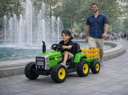 Traktor Model 261 na akumulator sa prikolicom - Zeleni