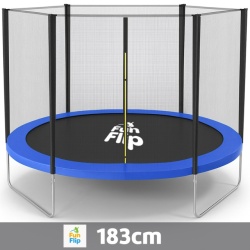 Trambolina Fun Flip 183cm sa sigurnosnom mrežom - 150 kg nosivosti ( FF-183-BL-OUT )