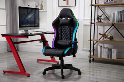 Trick Gejmerska stolica sa RGB osvetljenjem LED002 Crna - Img 1