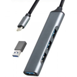 UHB-U3P4-05 ** Gembird HUB Type-C+A to 4*USB3.0 Aluminum ( 686) - Img 4