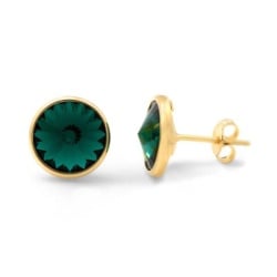 Victoria cruz basic emerald gold mindjuše sa swarovski kristalom ( a2791-20dt )-1