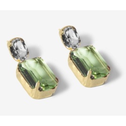 Victoria cruz helena peridot gold minduše sa swarovski kristalom ( a4339-14dt )-1