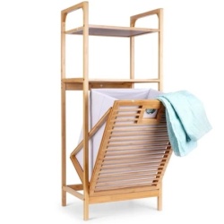 Vilde - 569633 - Kupatilska polica sa korpom za veš, 39.5x