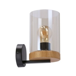 Wels Zidna Lampa Crna + Drvo 1x40W E27 ( 15045 )