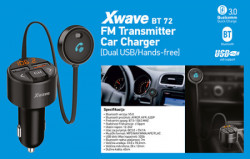 Xwave FM transmiter za kola/Bluetooth/LCD/mp3/wma/wav/flac/2X USB/punjenje QC3.0+5V/1A /Handsfree ( BT 72 ) - Img 1