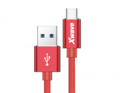 Xwave USB kabl TIP-C/USB 3.0 (tip A-muški)-USB 3.1 (TIP C-muški)/dužina 2m/3A/Aluminium /crveni upleteni~1 ( USB TIP-C 2m 3A Al /red mesh ) - Img 2
