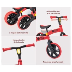Yvolution velo junior balans bicikl crveni   ( yt16r2 )-4