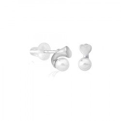 Ženske majorica pearl heart bele biserne srebrna mindjuše 4 mm ( 16395.01.2 000.010.1 )
