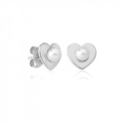 Ženske majorica pearl heart bele biserne srebrna mindjuše 5 mm ( 16393.01.2 000.010.1 )