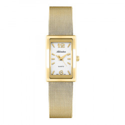 Ženski adriatica milano beli zlatni kvadratni elegantni ručni sat sa zlatnim pancir kaišem ( a3814.1153q ) - Img 4