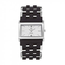 Ženski girl only srebrni kvadratni elegantni ručni sat sa srebrnim,crnim metalnim,kožnim kaišem ( 694492 ) - Img 1