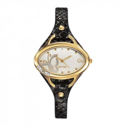 Ženski girl only zlatni ovalni modni ručni sat sa braon kožnim kaišem ( 698377 ) - Img 1