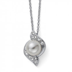 Ženski oliver weber bun crystal perl lančić sa belim swarovski perla priveskom ( 12025 ) - Img 1