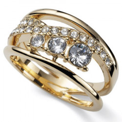 Ženski oliver weber drive crystal gold prsten sa swarovski belim kristalima xl ( 41159gxl ) - Img 1